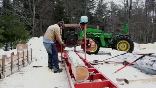 Milling Lumber for the Cabin in Winter with a Wood-Mizer LT15