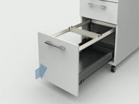 Workstation pedestals with Systema Top 2000, made by Hettich